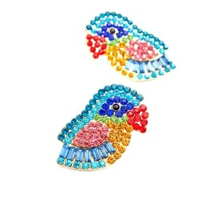 NWT PARROT Earrings by TORRID Post Goldtone with crystals